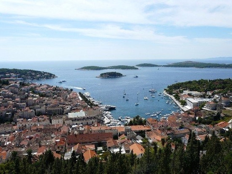 Croatia - Hvar - Hvar Harbour from the fort