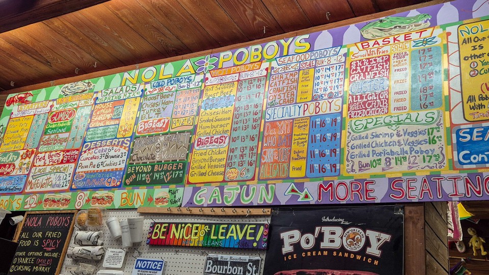 USA - New Orleans - Speisekarte mal anders, schwer zu entscheiden, was man da wählt.