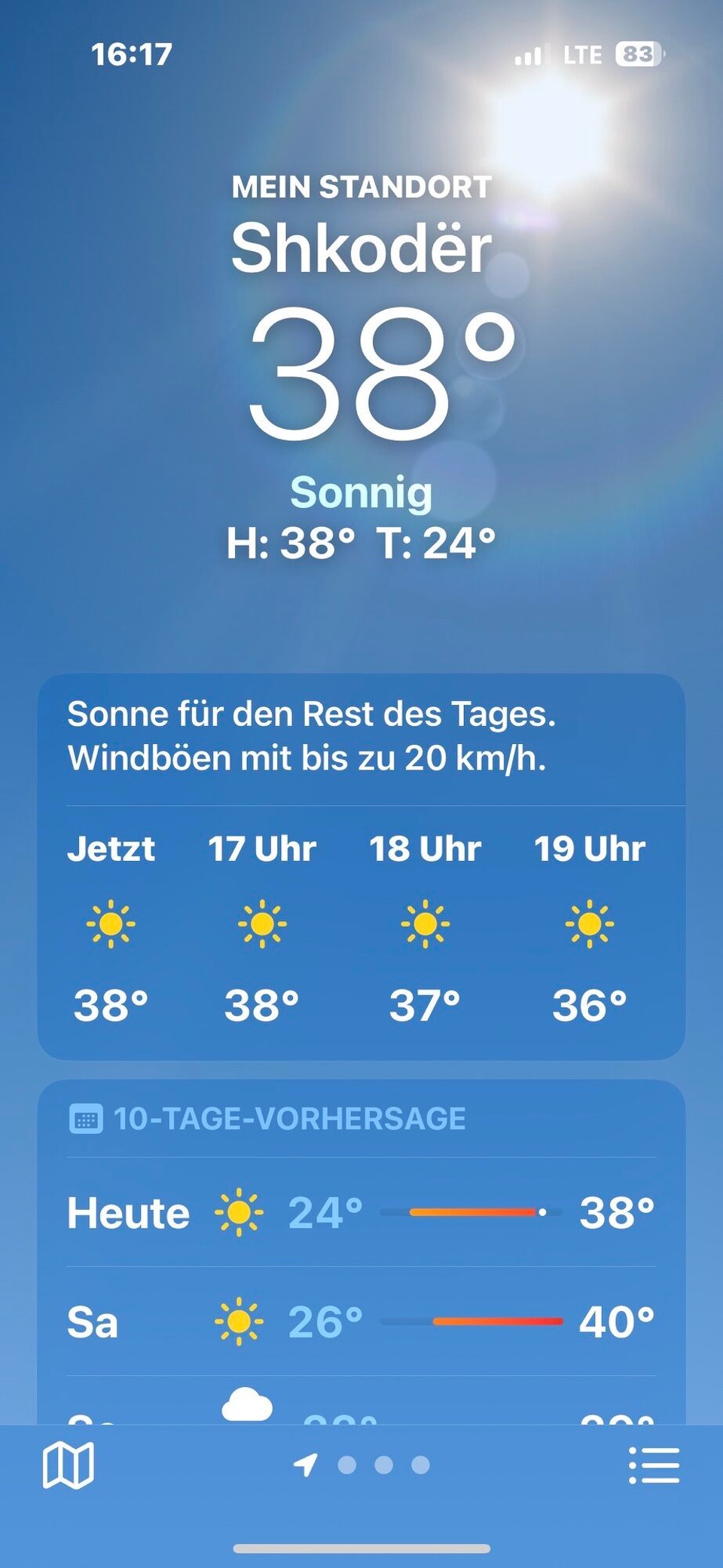 Albanien - Shkodër - Das bei dieser Temperatur und ohne Schatten.