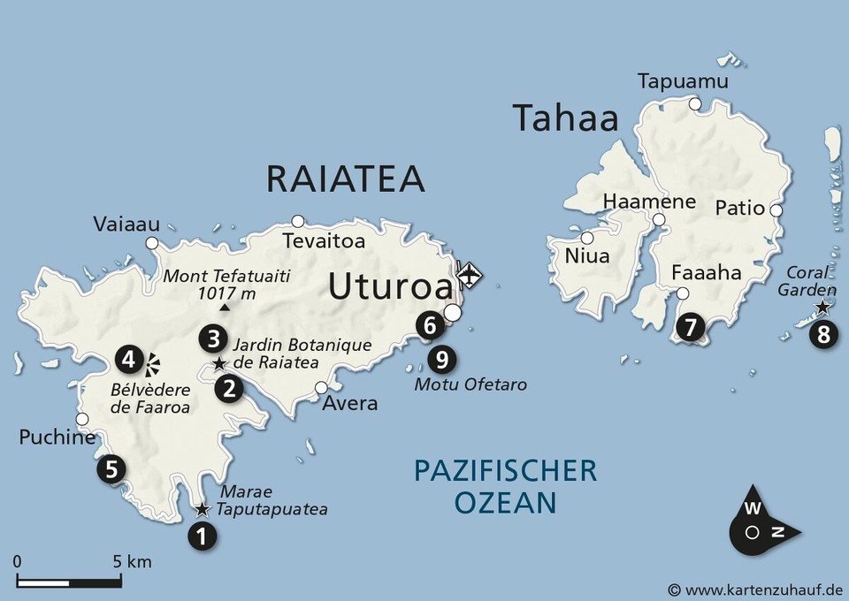 Französisch-Polynesien - Uturoa - Übersicht Raiatea & Tahaa