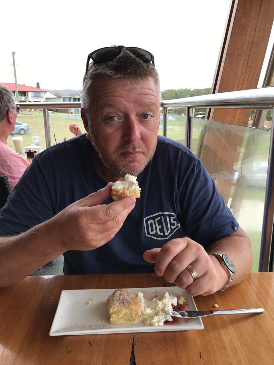 Australia - Bonny Hills - Fat fish in bonny hills ..Stevie couldn't wait to have scones!