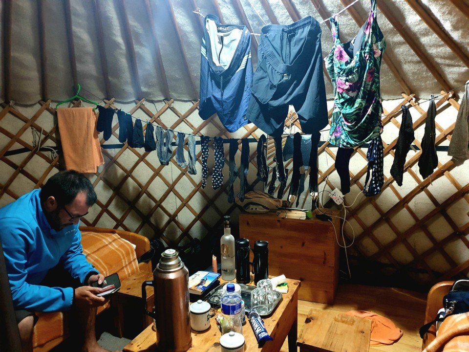 Mongolia - Khorgo Mountain - The glamorous side of life on the road, a good dose of hand washing drying (hopefully) in the Ger