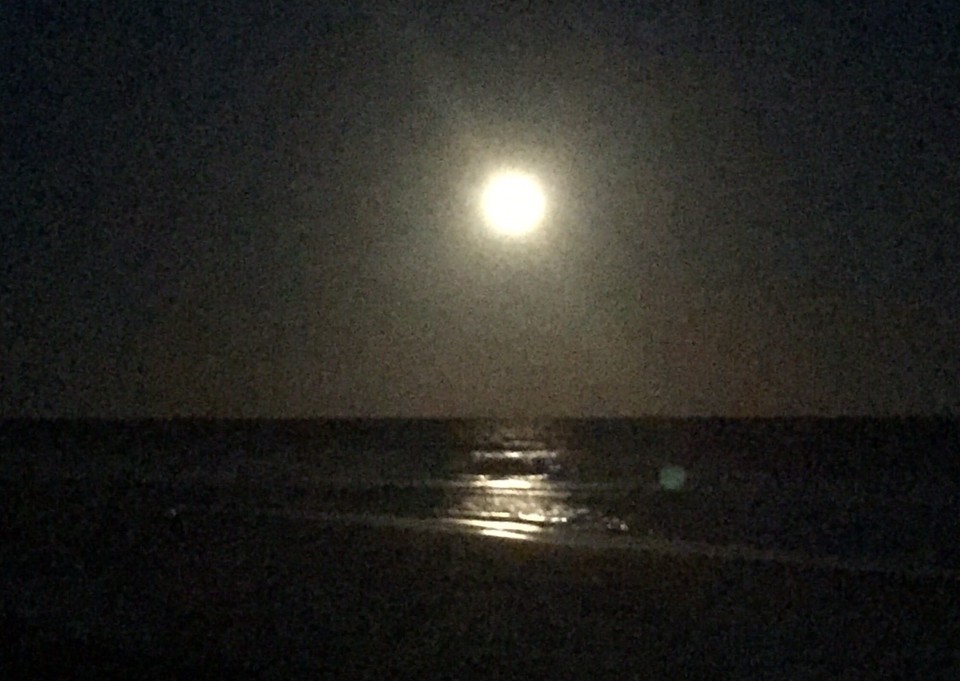 Brasilien - Salvador - Vollmond geht über dem Meer auf