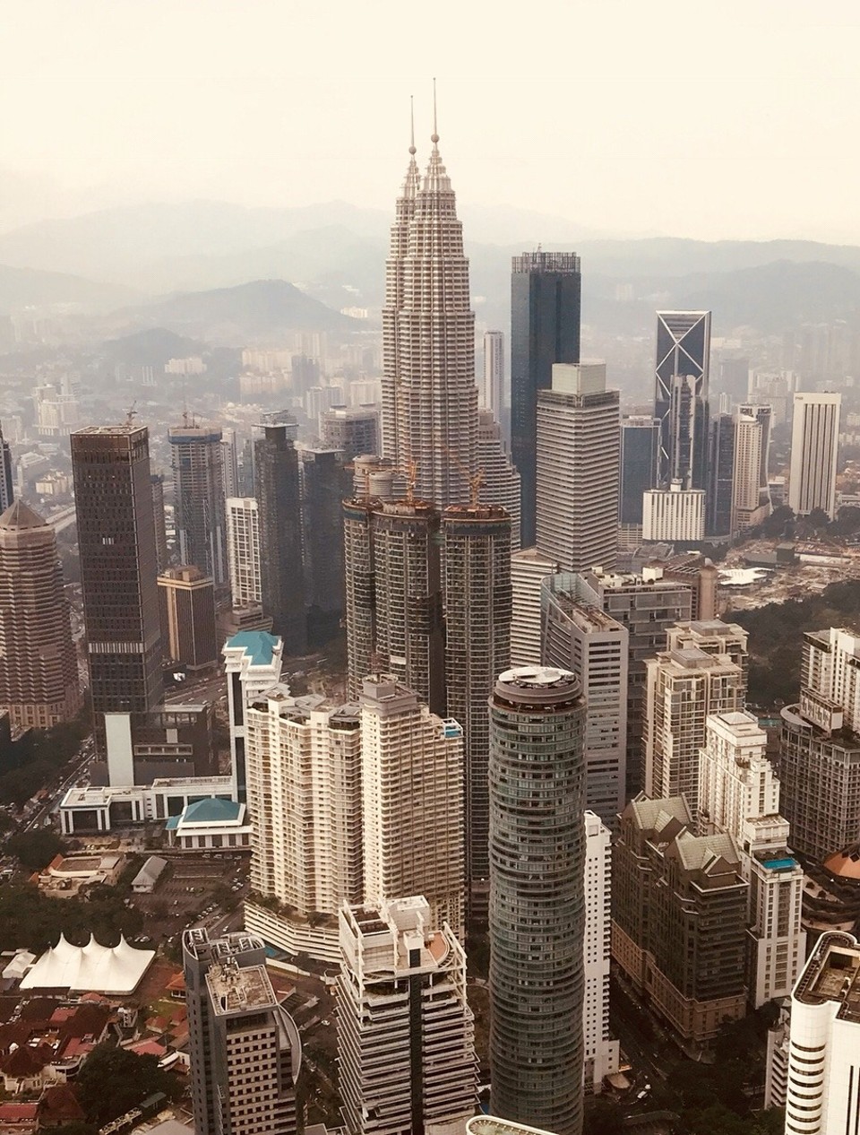 Malaysia - Kuala Lumpur -  View of Petronas Towers and KL skyline from the KL Tower