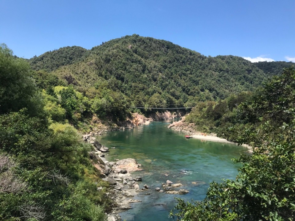 Neuseeland - Westport - Buller River mit Hängebrücke 