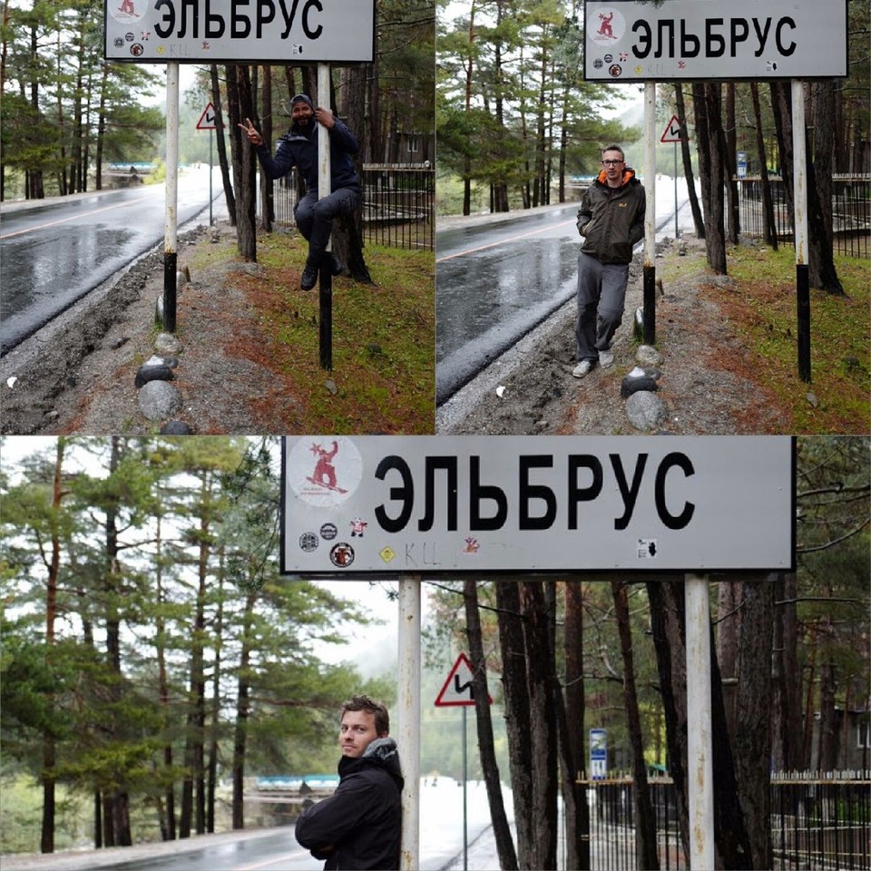 Russland - Terskol - ....competition am Ortsschild "Elbrus"...... - Joe