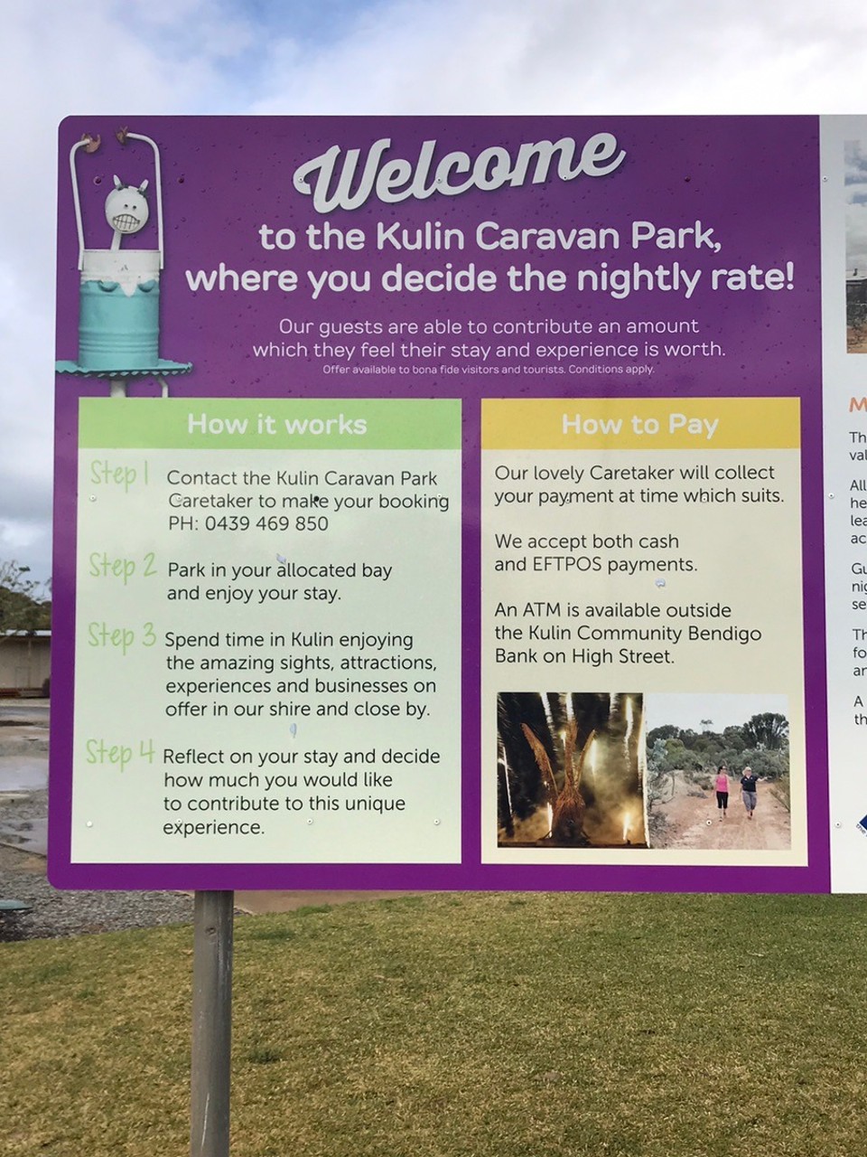 Australia - Kulin - Whaaaaa.. a caravan park where you decide how much to pay!! Wish they were all like this!