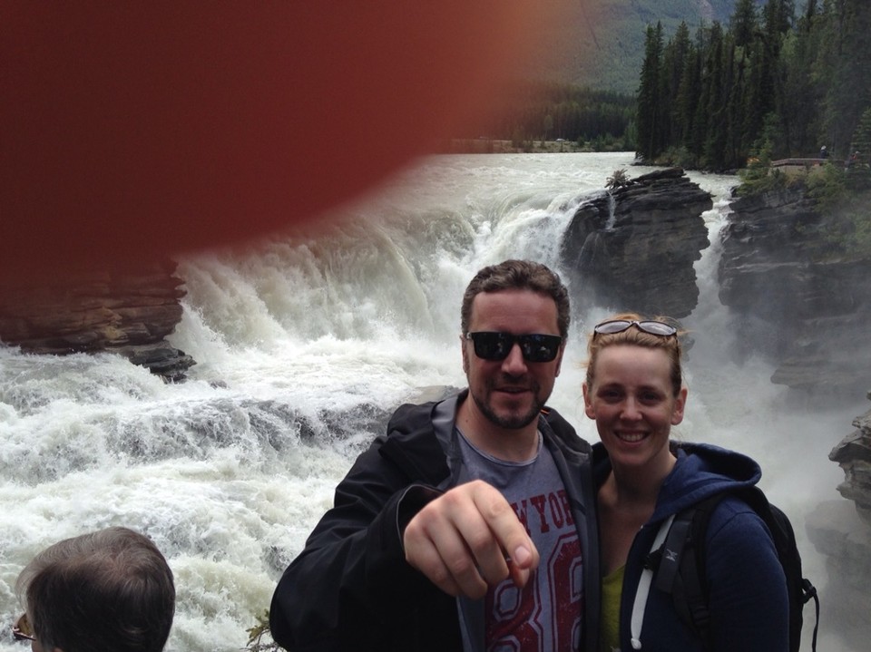 Canada - Jasper to Athabasca Glacier - "You are keeping your finger before the camera!"