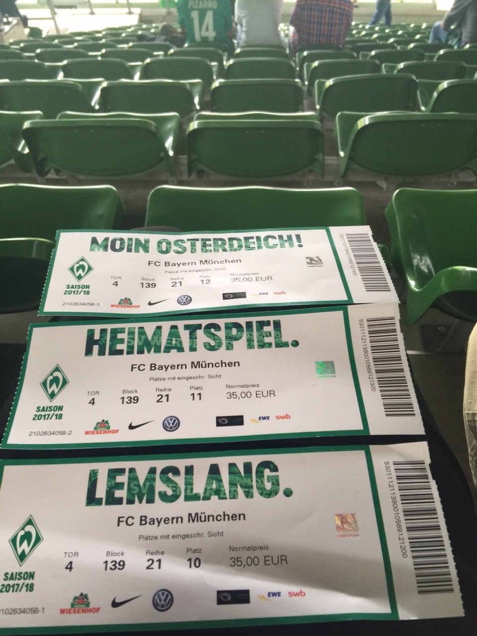 Germany - Bremen - Our seats at the Fußball 