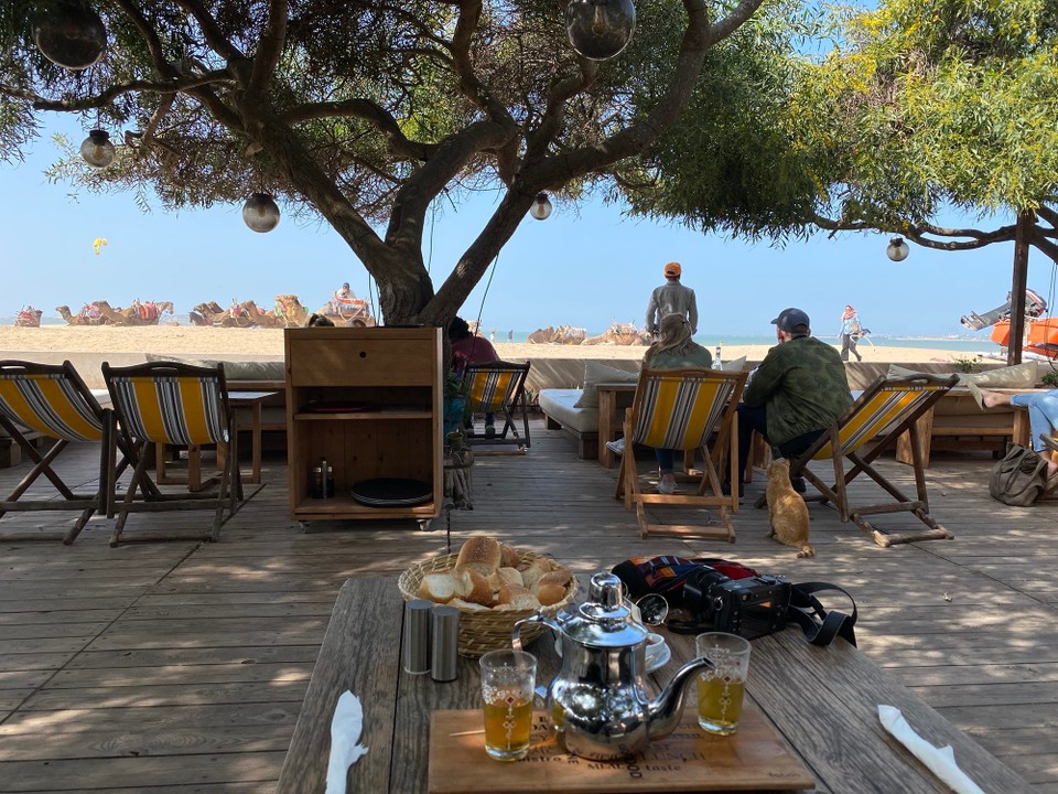 Marokko - Essaouira - Ganz ohne Internet haben wir diesen schönen Platz „Ocean Vagabond“ am Kitesurfer Beach am Ende der langen Bucht gefunden.