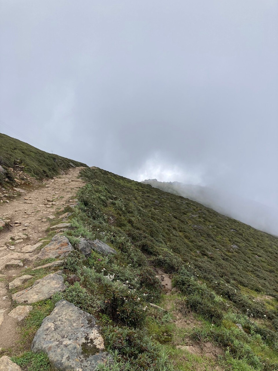 Nepal -  - Auf einmal taucht aus dem Nebel die Unterkunft auf 😀