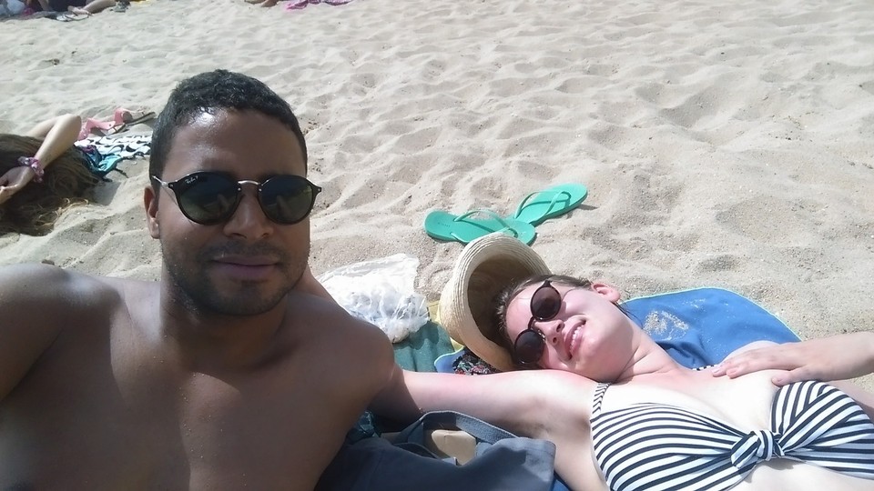 Spanien - Platja del Bogatell - Erstmal was für die Bräune tun. 