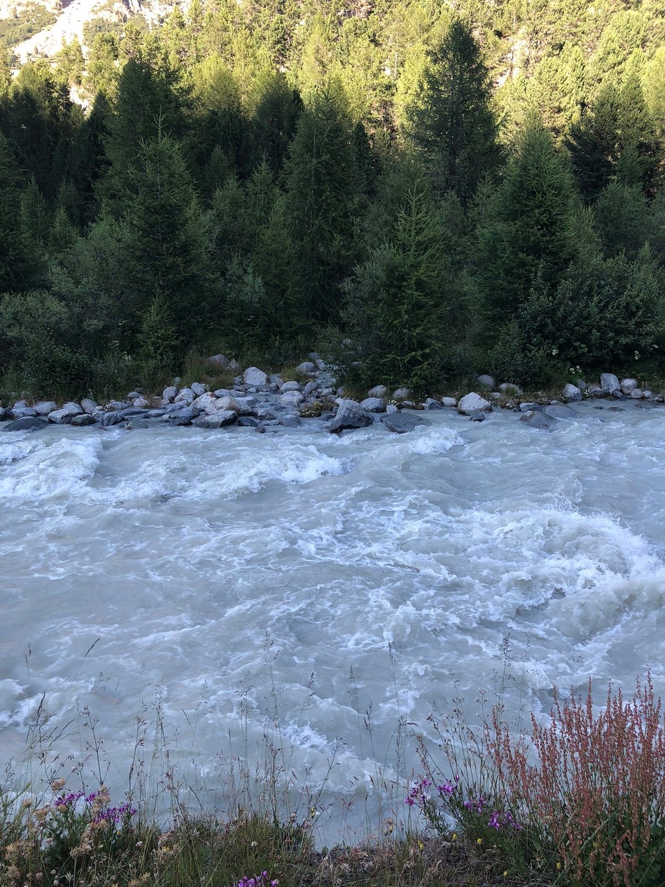 Schweiz - Pontresina - der dröhnende Glletscherbach von den Gletschern