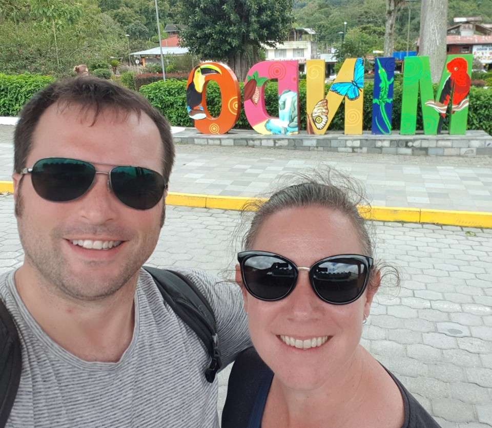 Ecuador - Mindo Valley - Us at the Mindo sign