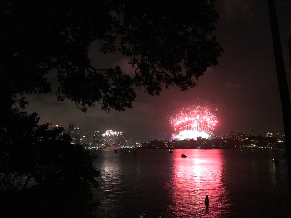 Australien - Sydney Olympic Park - Großes Feuerwerk um 24.00