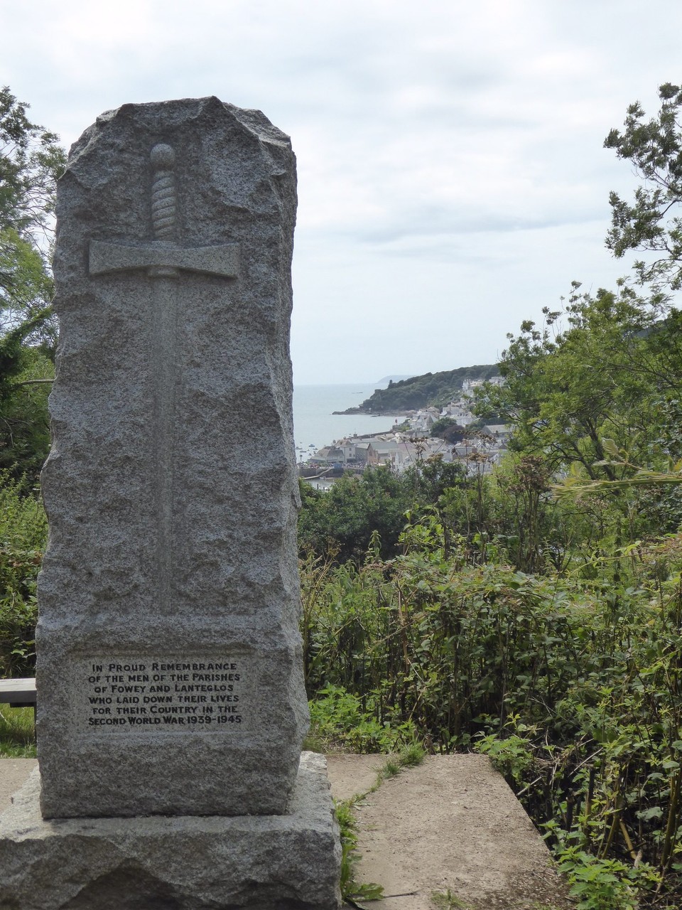 United Kingdom - Fowey - World War II memorial overlooking the estuary.
