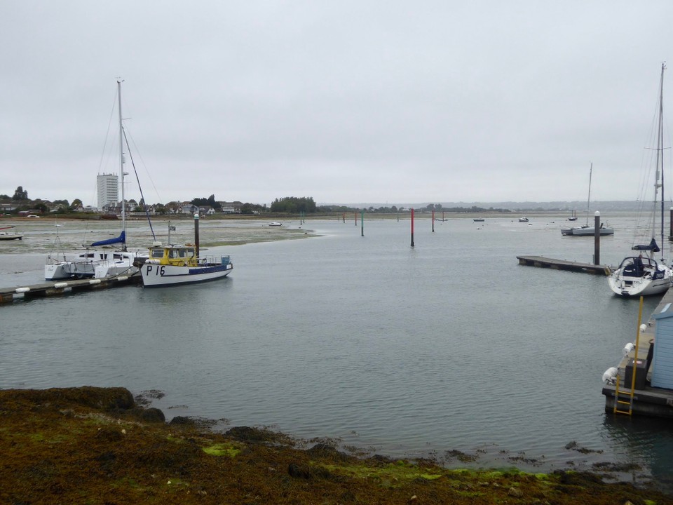 United Kingdom - Southsea - Hayling Island on the port side, the channel through, and the fuel pontoon to the right.