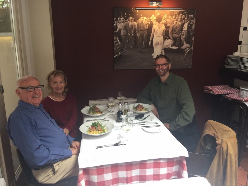 Germany - Bremen - Lunch at La Bottega Italiana. In Season Pfifferlinge mushrooms with pasta. 