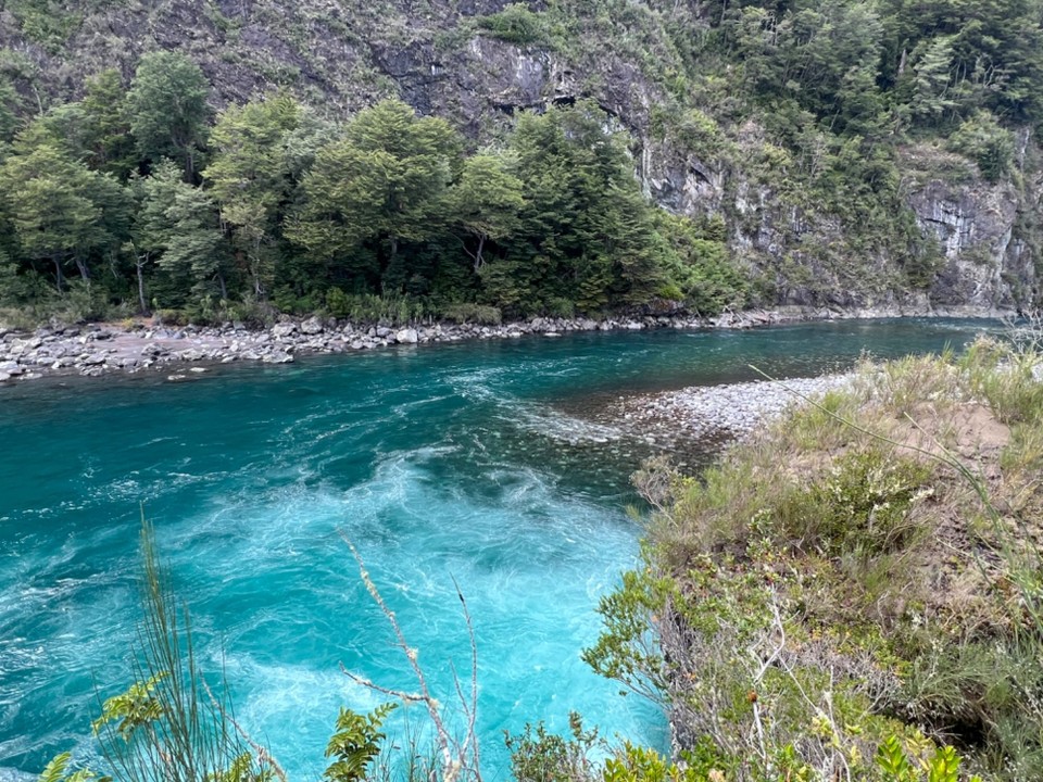 Chile - Puerto Montt - Petrohue Falls- no fussing with filters- this was the colour of the water