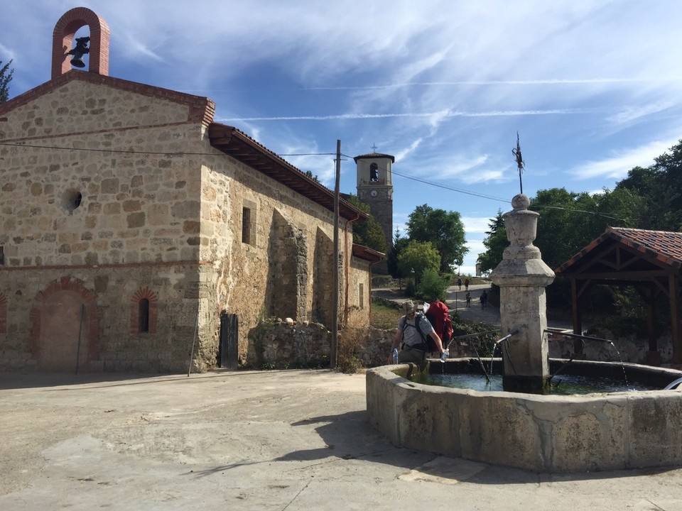 Spain - San Juan de Ortega - Villambistia Fountain. Pilgrims immerse their heads to wash away all tiredness. 