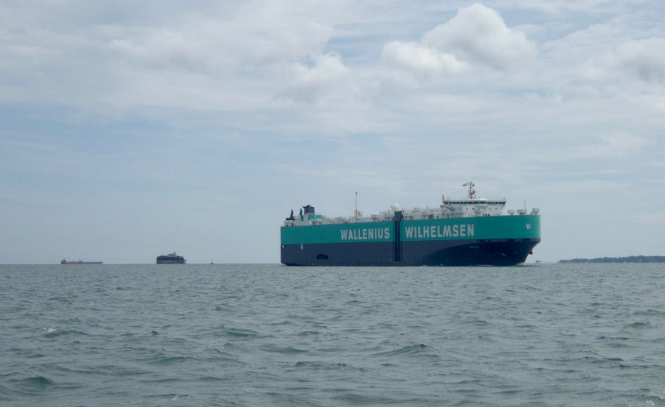 United Kingdom - Southsea - ….as well as one of the RoRo (Roll on, roll off) large car and truck carriers owned by the Norwegian company Wallenius Wilhelmsen…