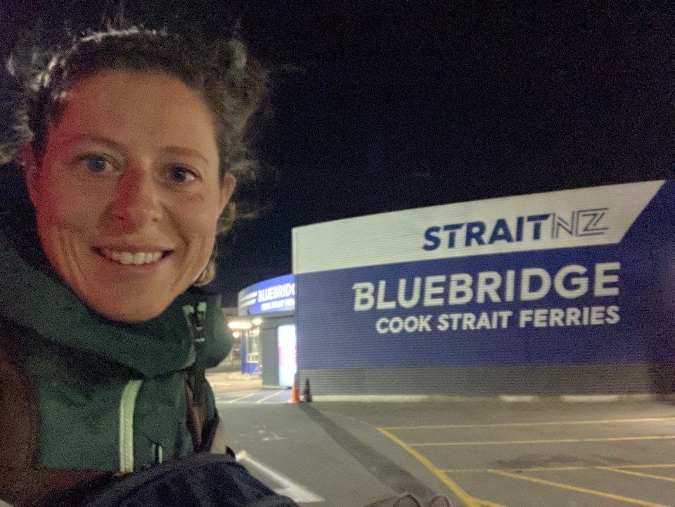 Neuseeland - Picton - Auf dem Weg zur Fähre zeigt mir Wellington doch noch seine windige Seite, aber mit dem vielen Gepäck kein Problem 😌