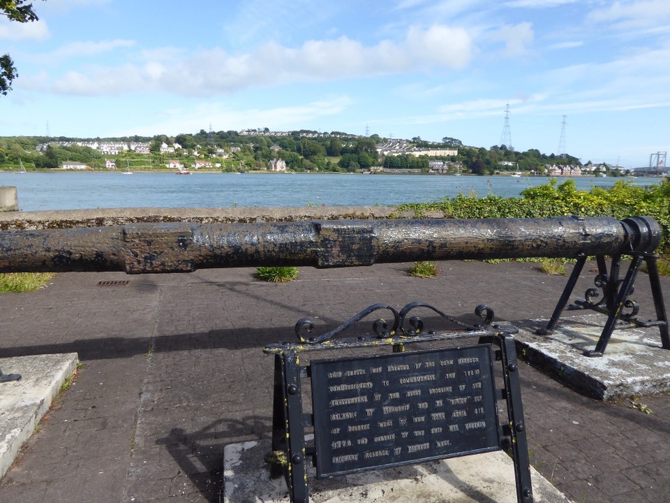 Ireland - Cobh - This plaque commemorates the first crossing of the Atlantic in 1838 by steamship. The SS Sirius took passengers from West Passage to New York.  In 1847 she was wrecked off Ballycotton in dense fog, with the loss of 20 lives, and it was as a result of this Ballycotton Lighthouse was constructed.