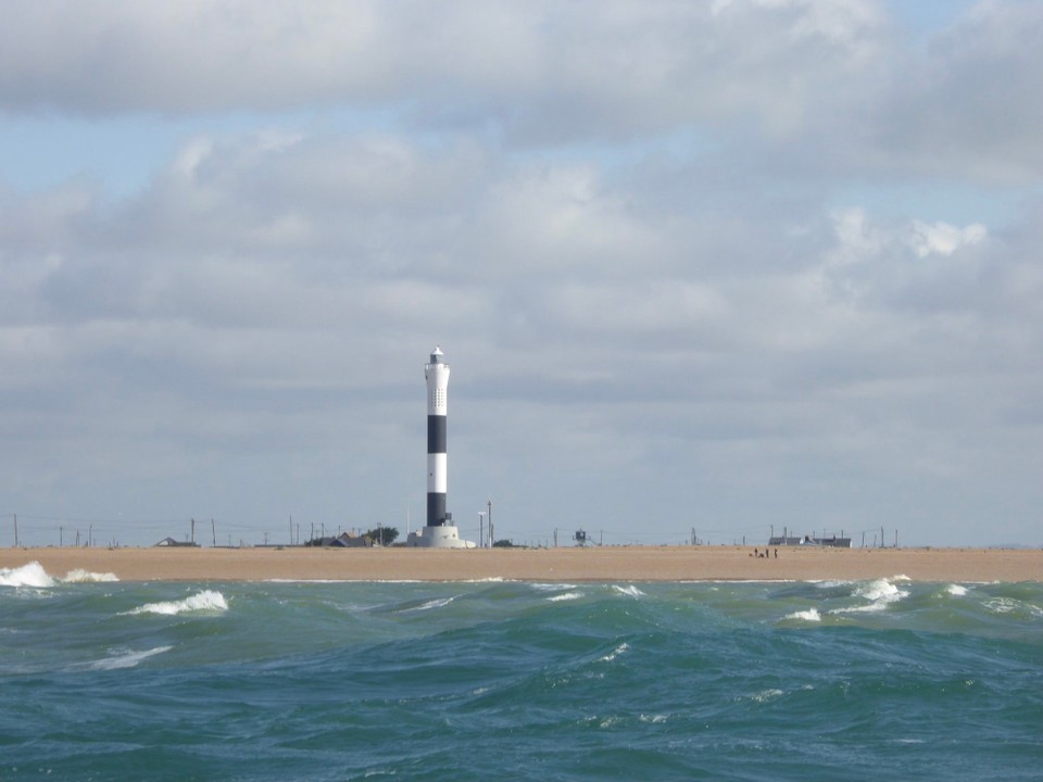 United Kingdom - Eastbourne - Built is 1961 because construction of the power station obscured the previous lighthouse, which dated from 1904. The predecessor remains standing, but is decommissioned.