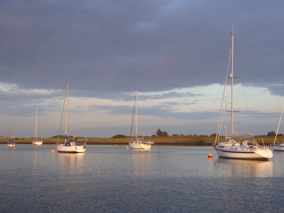 United Kingdom - Chelmsford - The still evening and beautiful sky on a quiet pontoon rewarded the seemingly long chug with the tide up river.