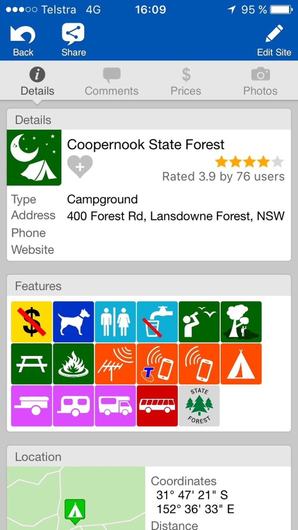 Australien - Coopernook State Forest - Super schön hier und mitten im Wald.
