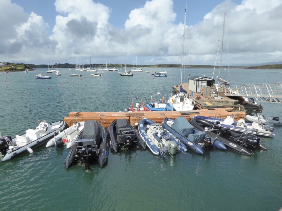 Ireland - Skibbereen - The dinghy pontoon, and harbour master’s office. 