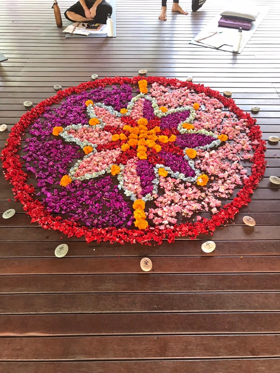 Indonesia - Gianyar - The deck in our yoga shala, a beautiful welcoming start to our course