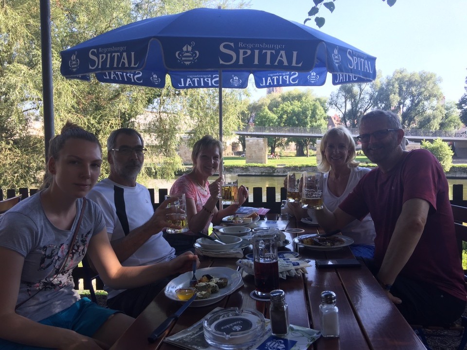 Germany - Regensburg - Lunch and local beer at Spitalgarten