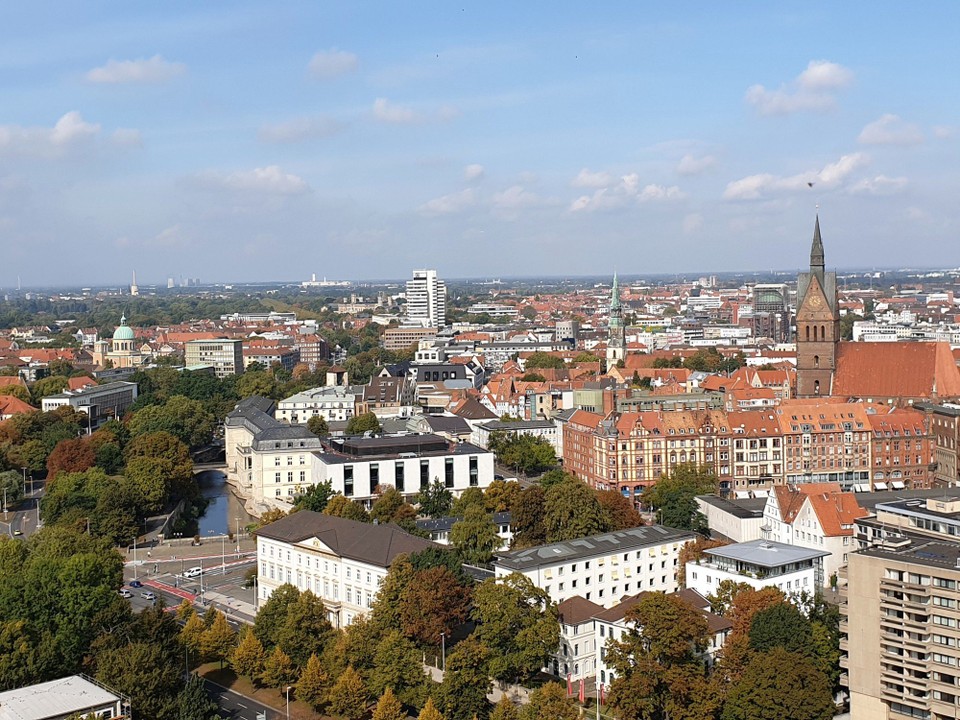 Germany - Hanover - View over the "Old Town"" and out to Herrenhausen