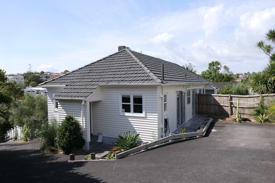Neuseeland - Auckland - Blick zurück zu unserem tollen Haus in Mission Bay