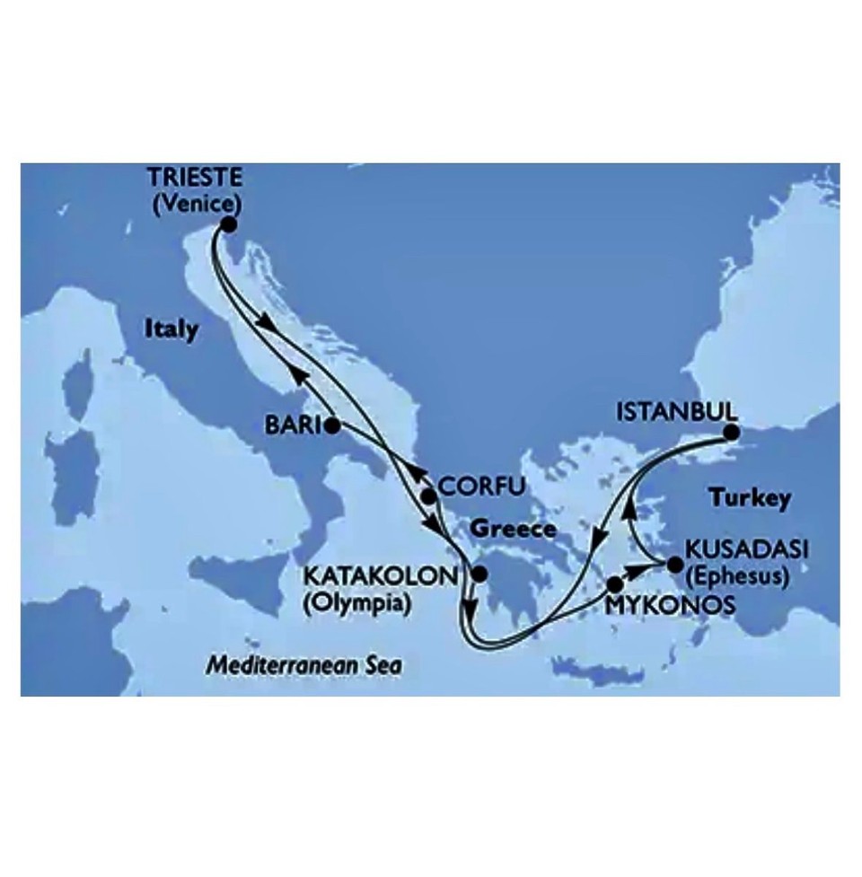 Italien - Triest - Route MSC Splendida