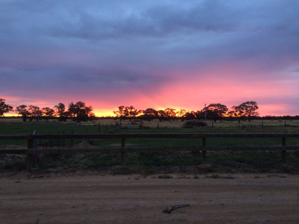 Australia - Wentworth - A burning evening sky. 