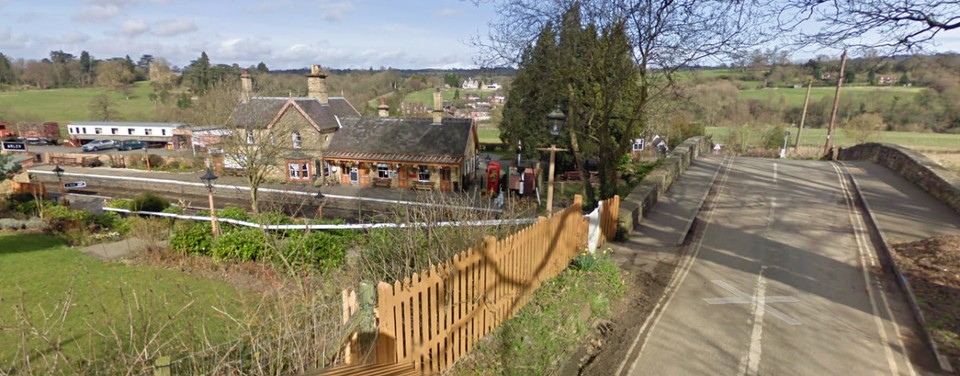 United Kingdom - Shifnal - Street View above Arley Station overlooking Upper Arley.