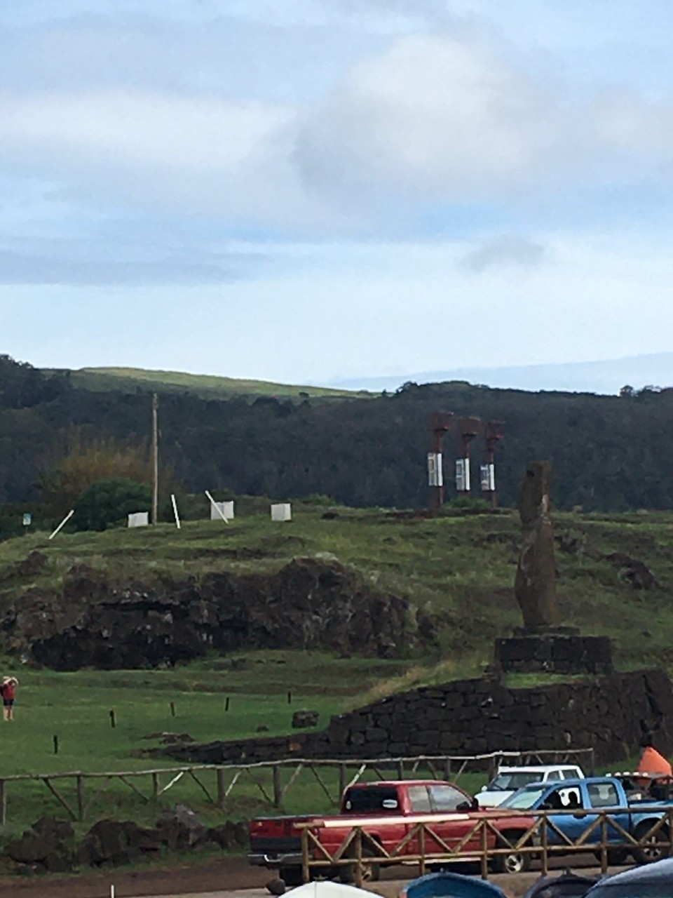 Chile - Easter Island - Jxs wanted to get some idea of perspective- that’s me in the red t-shirt taking the previous pic