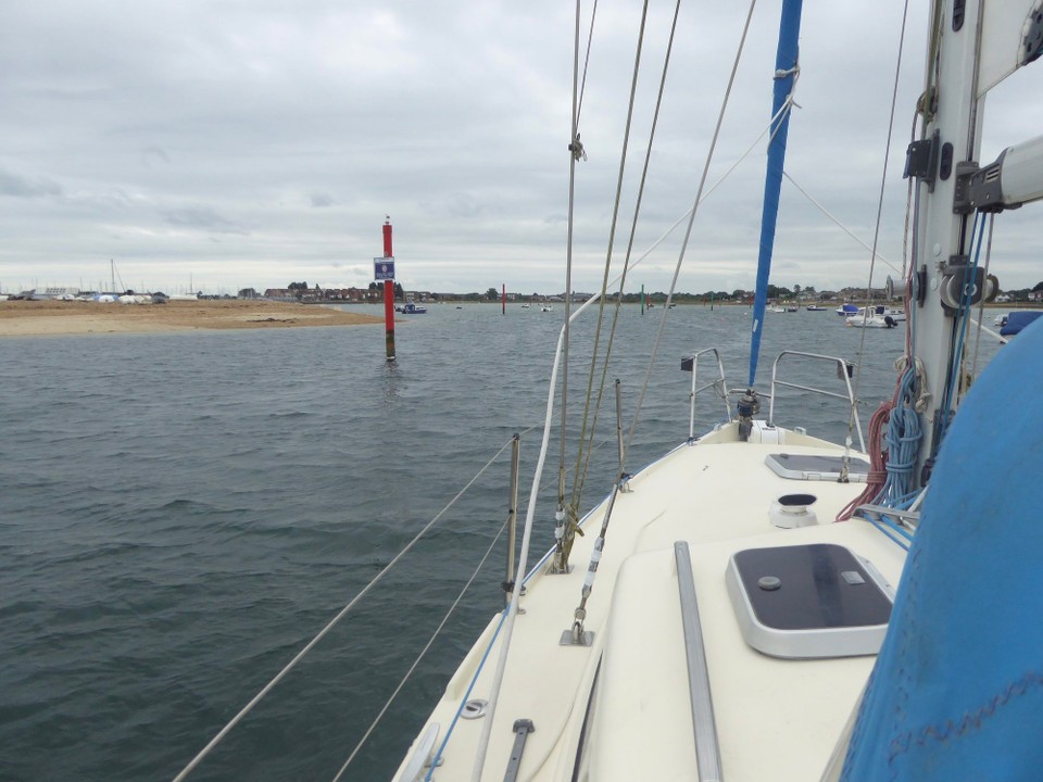United Kingdom - Southsea - Seeking a quiet marina we headed for Southsea Marina in the Langstone Channel. The approach is a narrow, shallow channel, and there is only enough water 3 hours either side of high tide to get over the bar at the entrance to the marina.
