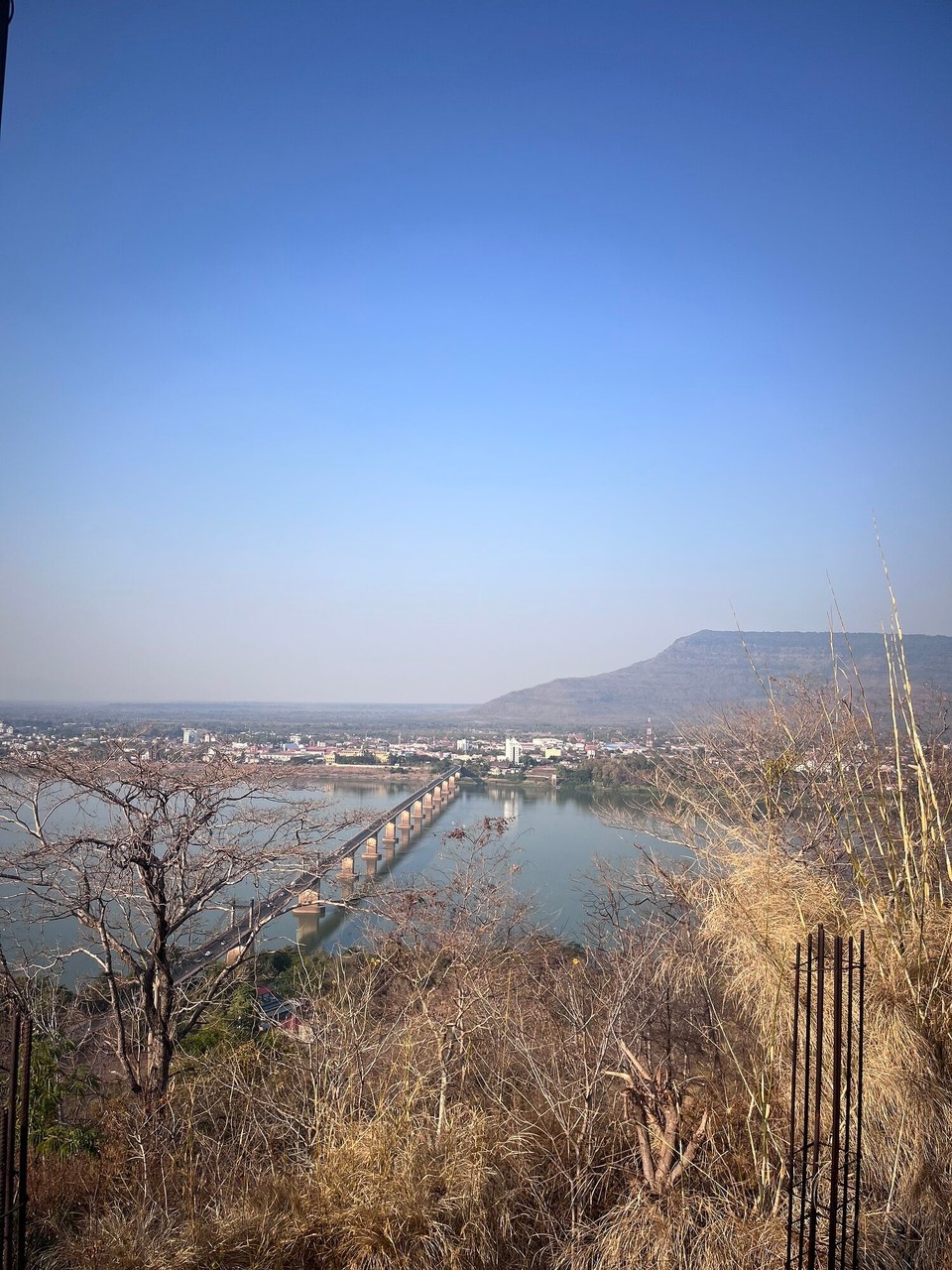 Laos - Pakse - Climbed up to a Buddha for a view point. Can confirm I still hate hiking or walking upstairs 