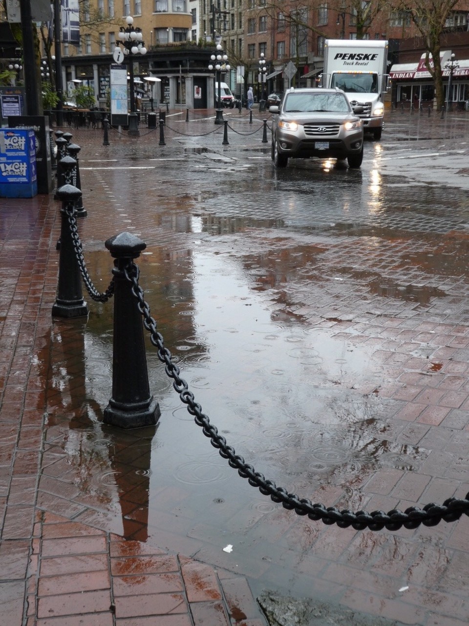 Canada - Vancouver - Rainy cobbles in old Gastown