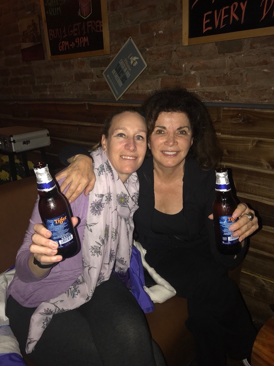 Vietnam - Hanoi - Cat and I at the bar