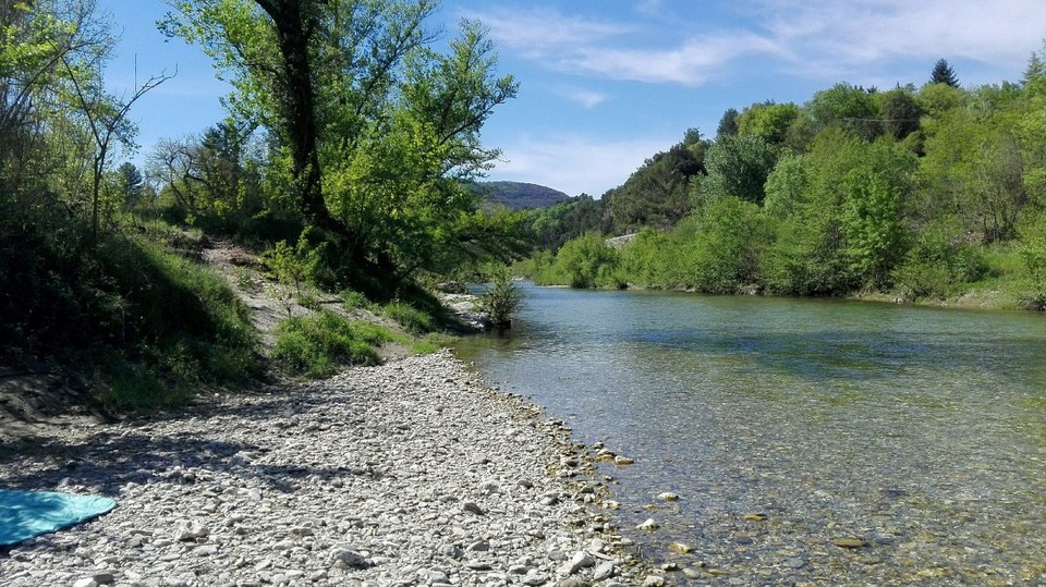 Frankreich - Mialet - Mein eigener Strand...und ja, ich war drin im eiskalten Fluss 