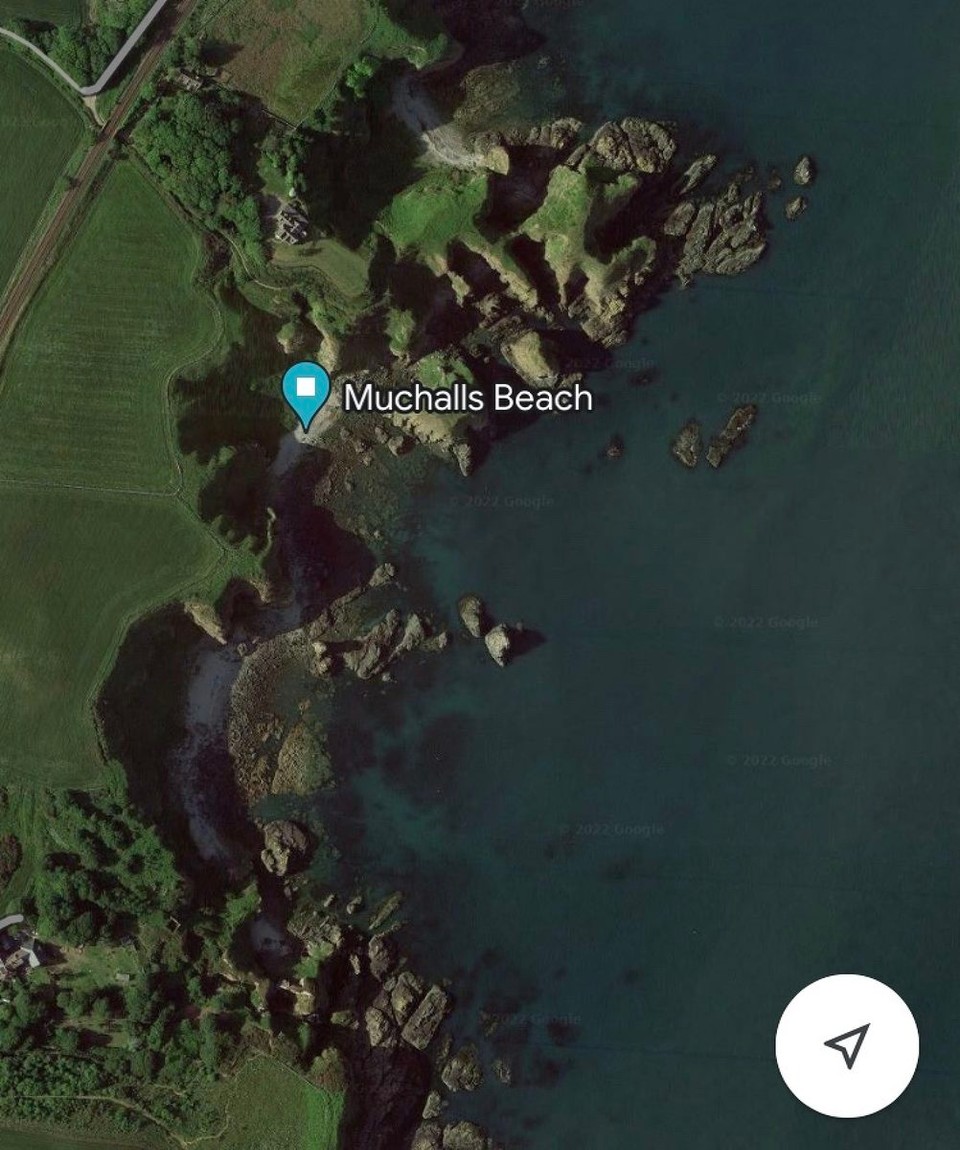 Vereinigtes Königreich - Huntly - Hie no d GoogleMaps-Ufnahm vo dere Muchalls-Beach