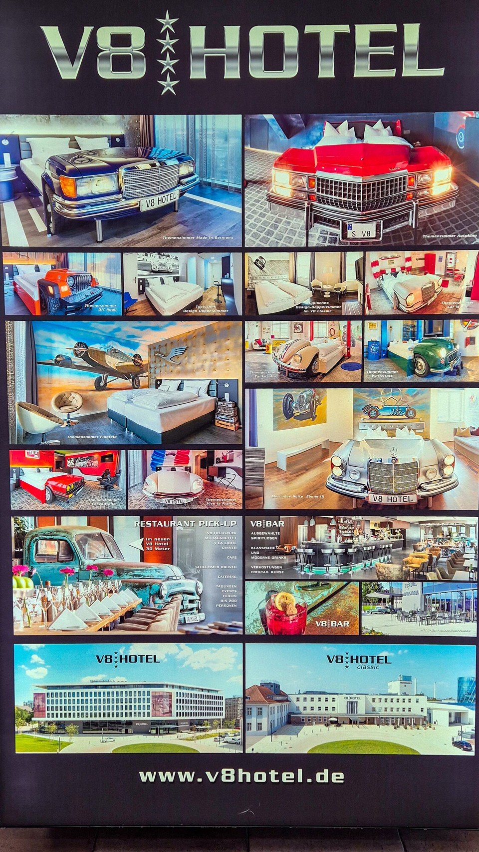 Deutschland - Stuttgart - Ab hier ist es die Motor-World und so sehen die Zimmer im V8 Hotel aus.