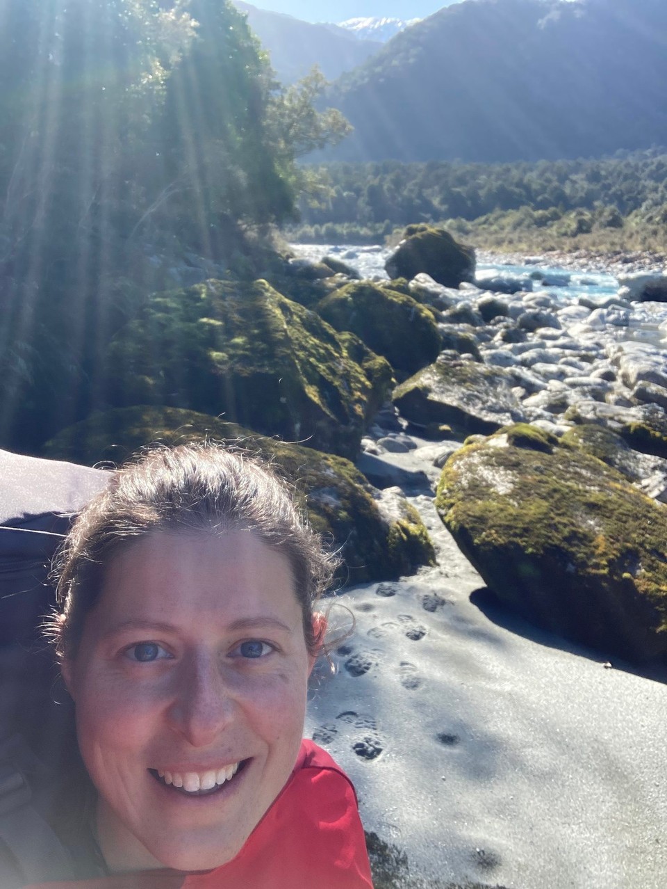 Neuseeland - Whataroa - Spuren im Sand 😀