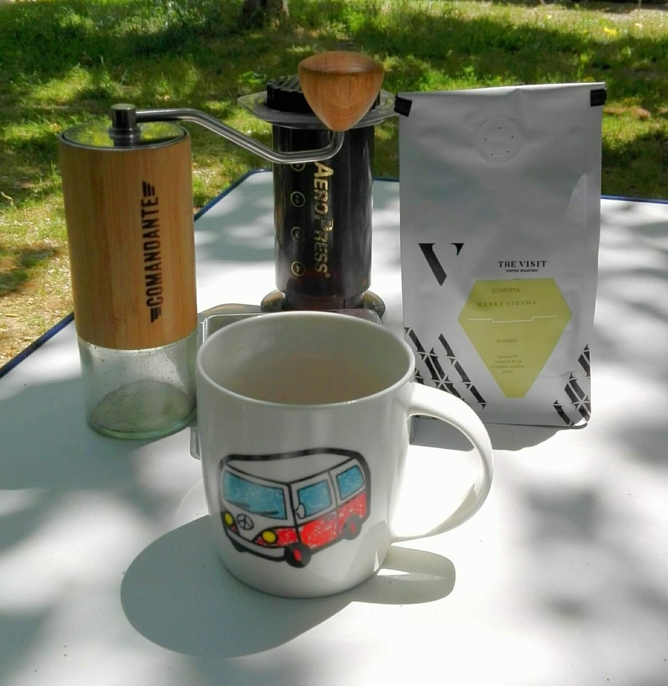 Spanien - Caspe - Zum Glück hab ich mein gutes Kaffee-Equipment dabei 