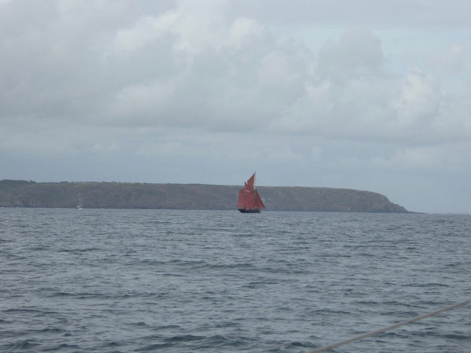United Kingdom - Falmouth - Pilgrim of Brixham rounding Black Head.
