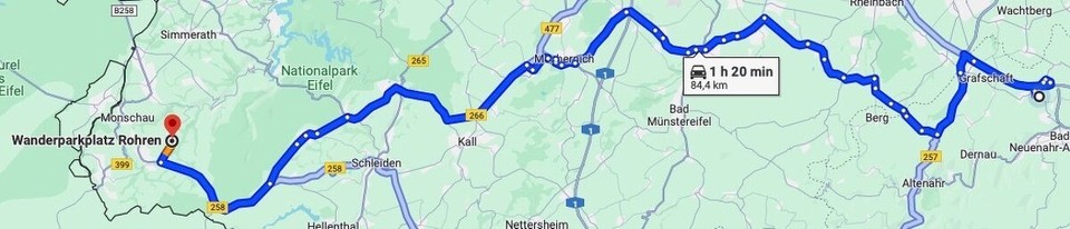Deutschland - Monschau - Die Fahrstrecke verlief fast ausschließlich über Landstraßen - teilweise etwas "eng",. würde Ilona sagen. Aber überall passte auch ein Linienbus durch...